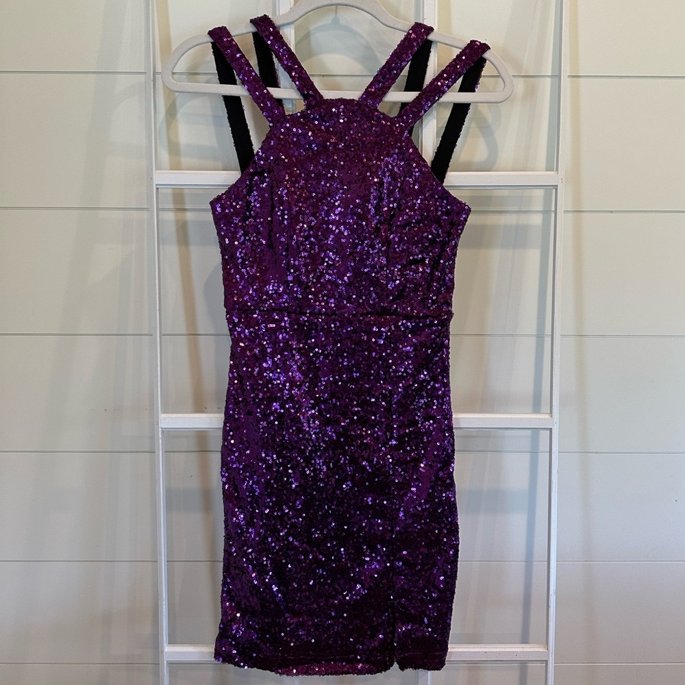Purple sequin dress size small from Honey and Rosie